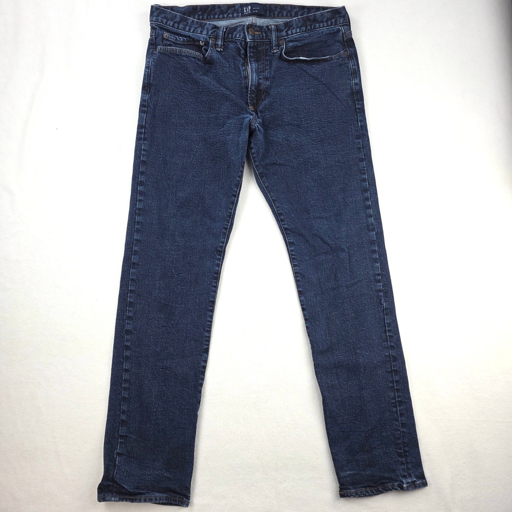 Gap Jeans Mens 34x34 Dark Wash Blue Denim Slim Casual Classic Aesthetic